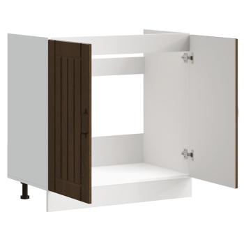 Spülenunterschrank Lucca Braun Eichen-Optik Holzwerkstoff