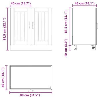 Spülenunterschrank Lucca Braun Eichen-Optik Holzwerkstoff