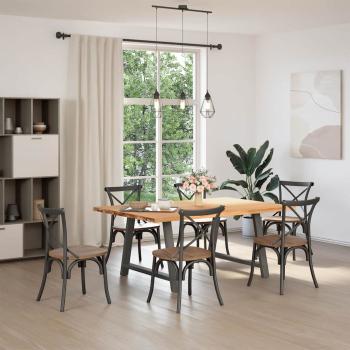 Esstisch mit Baumkanten 180x120x74 cm Massivholz Eiche