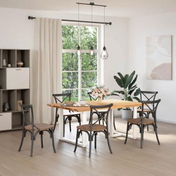 Esstisch mit Baumkanten 180x120x74 cm Massivholz Eiche