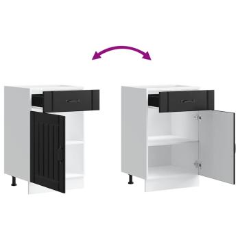 Küchen-Unterschrank Lucca Schwarz Holzwerkstoff