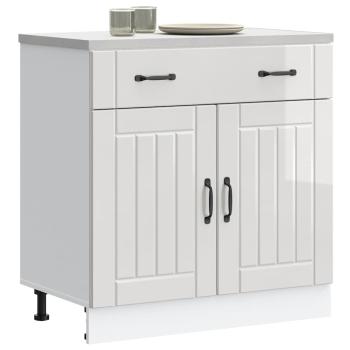 ARDEBO.de - Küchen-Unterschrank Lucca Hochglanz-Weiß Holzwerkstoff