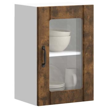 ARDEBO.de - Küchen-Hängeschrank mit Glastür Lucca Räuchereiche