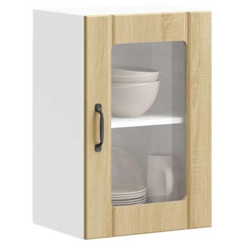 ARDEBO.de - Küchen-Hängeschrank mit Glastür Lucca Sonoma-Eiche
