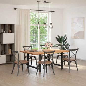 Esstisch Hellbraun 180x120x74 cm Massivholz Eiche Rechteckig