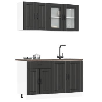 ARDEBO.de - 4-tlg. Küchenschrank-Set Kalmar Schwarz Holzwerkstoff