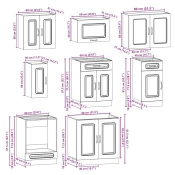8-tlg. Küchenschrank-Set Kalmar Altholz-Optik Holzwerkstoff