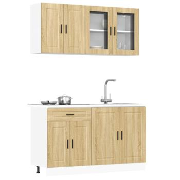 ARDEBO.de - 4-tlg. K?chenschrank-Set Porto Sonoma-Eiche Holzwerkstoff