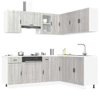 ARDEBO.de - 11-tlg. Küchenschrank-Set Porto Grau Sonoma Holzwerkstoff