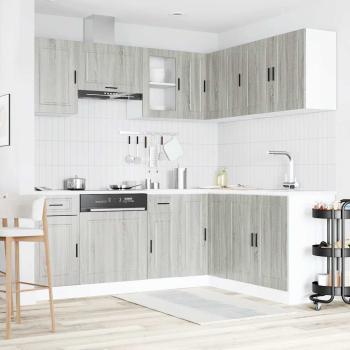 11-tlg. Küchenschrank-Set Porto Grau Sonoma Holzwerkstoff