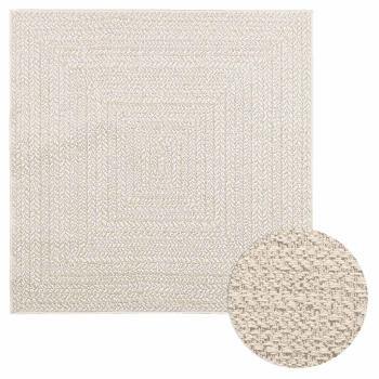 ARDEBO.de - Teppich ZIZUR Creme 120x120 cm Jute-Optik Indoor und Outdoor