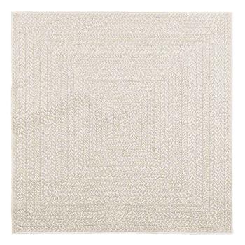Teppich ZIZUR Creme 120x120 cm Jute-Optik Indoor und Outdoor