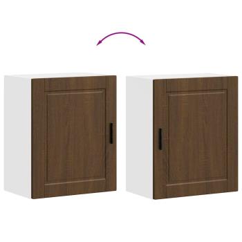 Küchen-Hängeschränke 2 Stk. Braun Eichen-Optik Holzwerkstoff