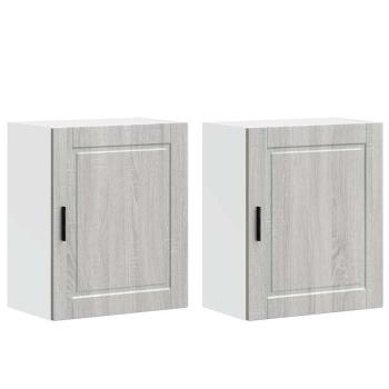 Küchen-Hängeschränke 2 Stk. Porto Grau Sonoma Holzwerkstoff