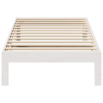 Massivholzbett ohne Matratze Weiß 80x200 cm Kiefernholz