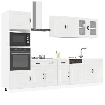 ARDEBO.de - 7-tlg. Küchenschrank-Set Kalmar Hochglanz-Weiß Holzwerkstoff