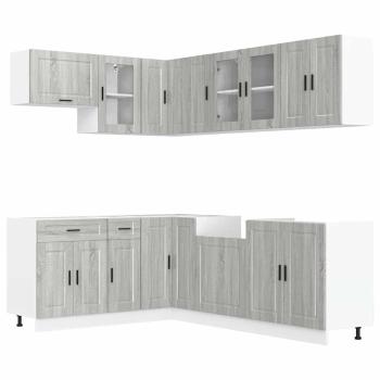 11-tlg. Küchenschrank-Set Porto Grau Sonoma Holzwerkstoff