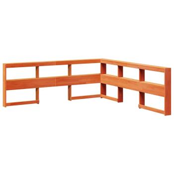 Massivholzbett mit Regal ohne Matratze Wachsbraun 180x200 cm
