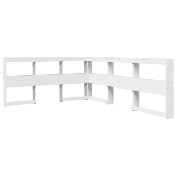 Massivholzbett mit Regal ohne Matratze Weiß 160x200 cm Kiefer