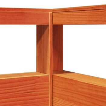 Massivholzbett mit Regal ohne Matratze Wachsbraun 140x190 cm