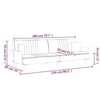 ARDEBO.de - Schlafsofa mit Armlehnen Taupe Stoff