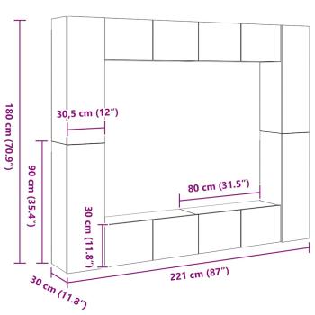 8-tlg. TV-Schrank-Set Weiß Holzwerkstoff