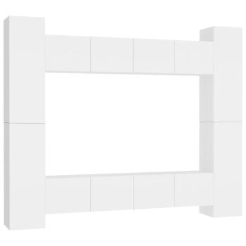 8-tlg. TV-Schrank-Set Weiß Holzwerkstoff