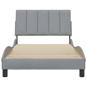 Bettgestell ohne Matratze Hellgrau 100x200 cm Stoff