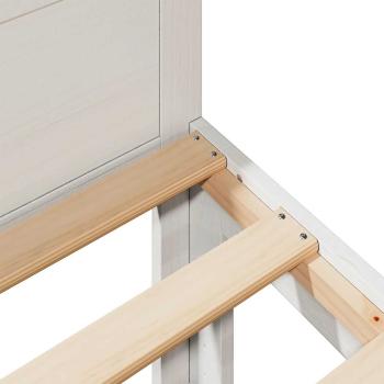 Massivholzbett ohne Matratze Weiß 160x200 Kiefernholz