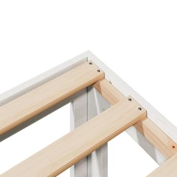 Massivholzbett ohne Matratze Weiß 160x200 Kiefernholz