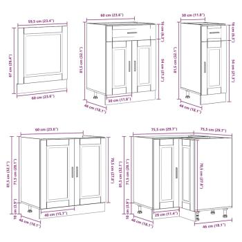 11-tlg. Küchenschrank-Set Porto Hochglanz-Weiß Holzwerkstoff