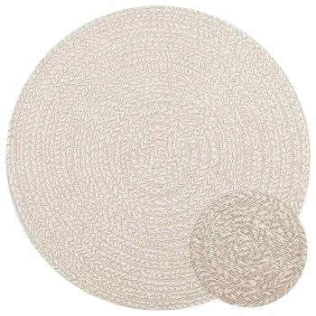 ARDEBO.de - Teppich ZIZUR Creme Ø 120 cm Jute-Optik Indoor und Outdoor