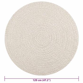 Teppich ZIZUR Creme Ø 120 cm Jute-Optik Indoor und Outdoor