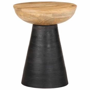 ARDEBO.de - Beistelltisch Schwarz Ø37x45 cm Massivholz Mango