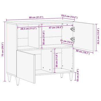 Sideboard 80x33,5x75 cm Massivholz Mango