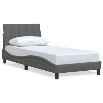 Bettgestell ohne Matratze Dunkelgrau 80x200 cm Stoff