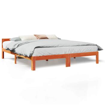 ARDEBO.de - Massivholzbett ohne Matratze Wachsbraun 160x200 Kiefernholz