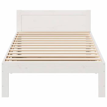 Massivholzbett ohne Matratze Weiß 90x200 cm Kiefernholz