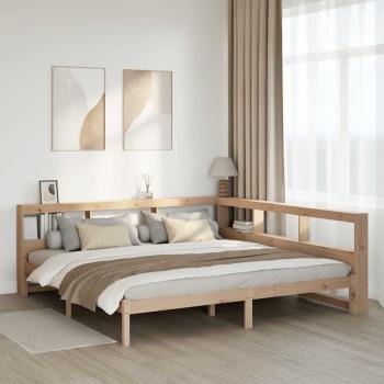 ARDEBO.de - Massivholzbett mit Regal ohne Matratze 180x200 cm Kiefernholz