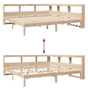 Massivholzbett mit Regal ohne Matratze 180x200 cm Kiefernholz