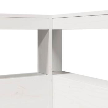 Massivholzbett mit Regal ohne Matratze Weiß 150x200 cm Kiefer