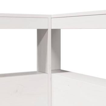 Massivholzbett mit Regal ohne Matratze Weiß 120x190 cm Kiefer