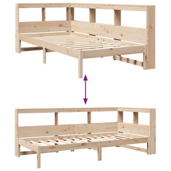 Bücherregalbett ohne Matratze 75x190 cm Massivholz Kiefer