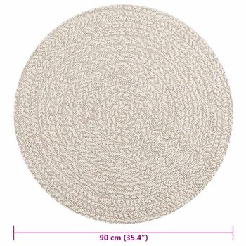 Teppich ZIZUR Creme Ø 90 cm Jute-Optik Indoor und Outdoor