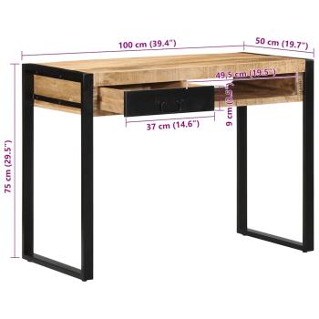 Schreibtisch 100x50x75 cm Raues Massivholz Mango