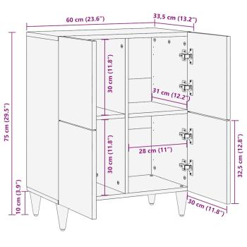 Sideboard 60x33,5x75 cm Mangoholz