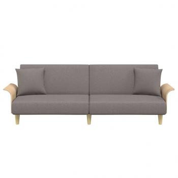 Schlafsofa mit Armlehnen Taupe Stoff