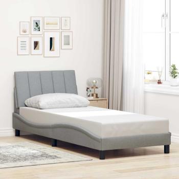 ARDEBO.de - Bettgestell ohne Matratze Hellgrau 80x200 cm Stoff