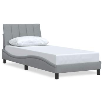 Bettgestell ohne Matratze Hellgrau 80x200 cm Stoff