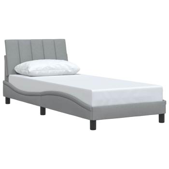 Bettgestell ohne Matratze Hellgrau 80x200 cm Stoff